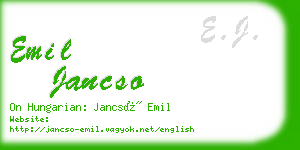 emil jancso business card