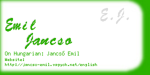 emil jancso business card